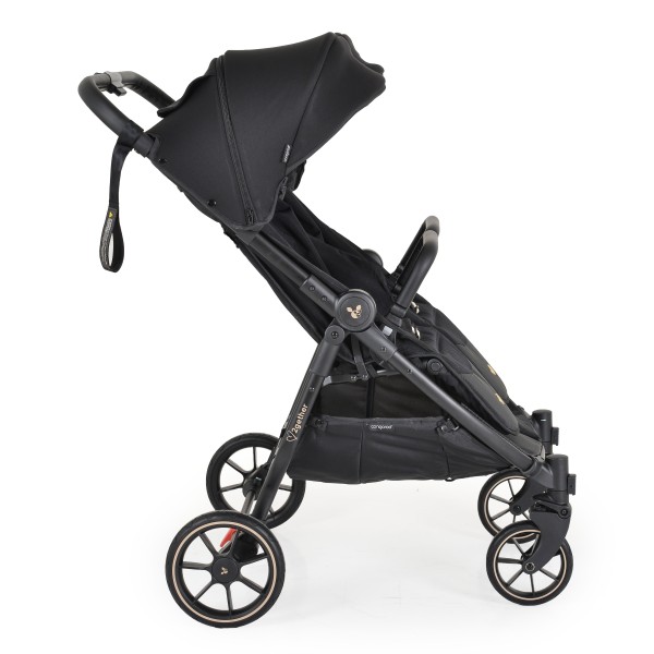 Carucior pliabil Gemeni Cangaroo 2Gether Black, 0-36 luni, 15 kg/copil, spatare reglabile, roti PU 360°