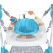 Saritor Moni Hop Blue pentru copii, 6 luni+, 12 kg, scaun rotativ 360°, 3 niveluri inaltime, jucarii interactive, muzical