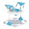 Saritor Moni Hop Blue pentru copii, 6 luni+, 12 kg, scaun rotativ 360°, 3 niveluri inaltime, jucarii interactive, muzical