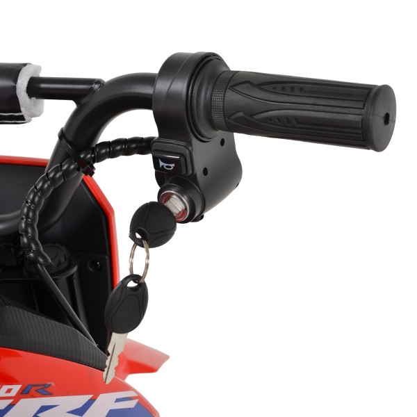 Motocicleta electrica copii Honda CRF450 Red, 6 ani+, 25 km/h, motor 250W, 2x12V7Ah, roti gonflabile 12", Bluetooth