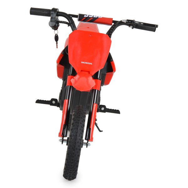 Motocicleta electrica copii Honda CRF450 Red, 6 ani+, 25 km/h, motor 250W, 2x12V7Ah, roti gonflabile 12", Bluetooth