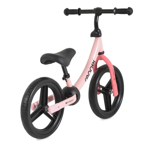 Bicicletă de Echilibru Byox Renner Pink, Roți EVA 12 Inch, Șa și Ghidon Reglabile, Element Luminos, 2-5 Ani, Max 30 kg