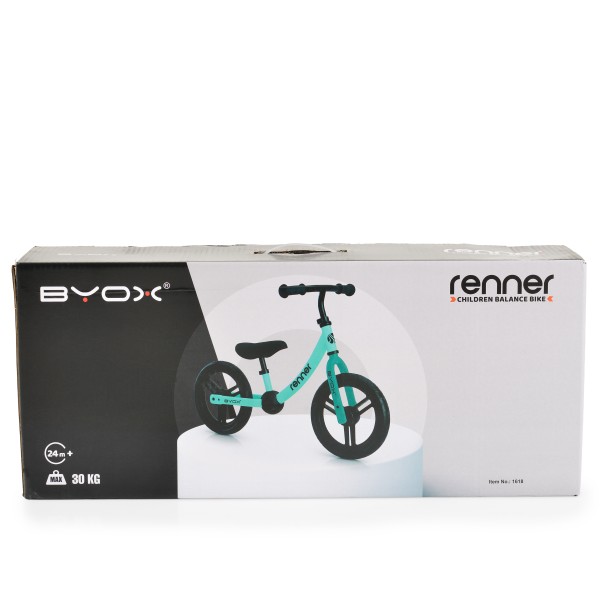 Bicicletă de Echilibru Byox Renner Pink, Roți EVA 12 Inch, Șa și Ghidon Reglabile, Element Luminos, 2-5 Ani, Max 30 kg
