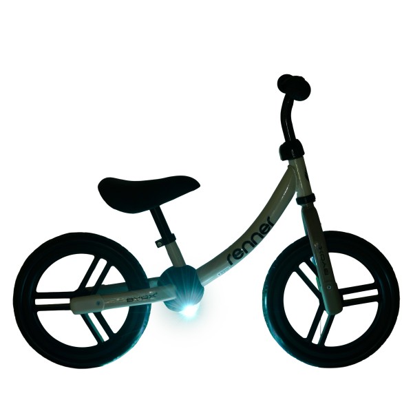 Bicicletă de Echilibru Byox Renner Beige, Roți EVA 12 Inch, Șa și Ghidon Reglabile, Element Luminos, 2-5 Ani, Max 30 kg