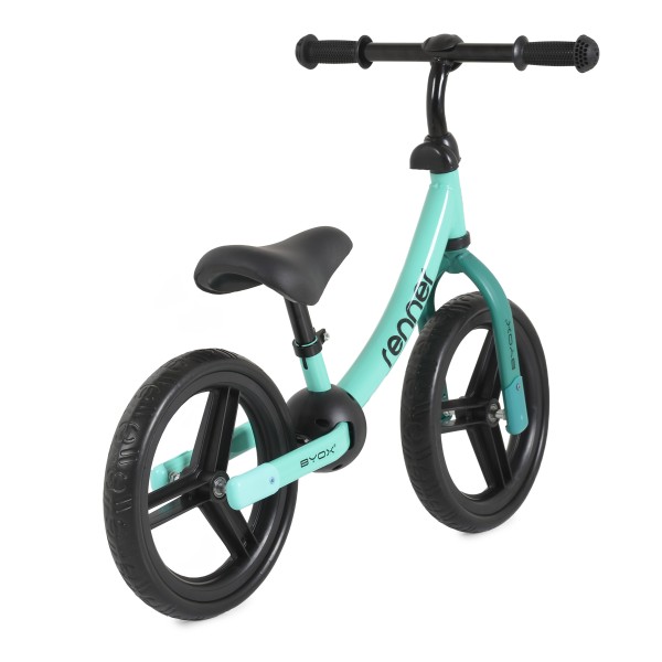 Bicicletă de Echilibru Byox Renner Blue, Roți EVA 12 Inch, Șa și Ghidon Reglabile, Element Luminos, 2-5 Ani, Max 30 kg