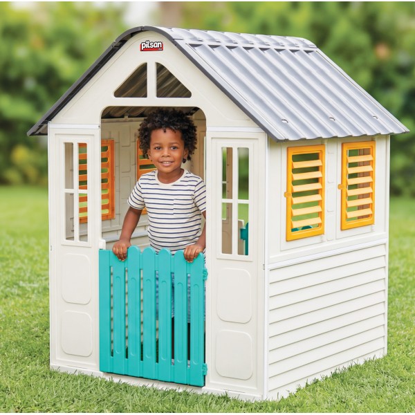 Casă de Joacă Pilsan din PVC, Interior și Exterior, Uși și Ferestre Mobile, Design Modular, 3 Ani+