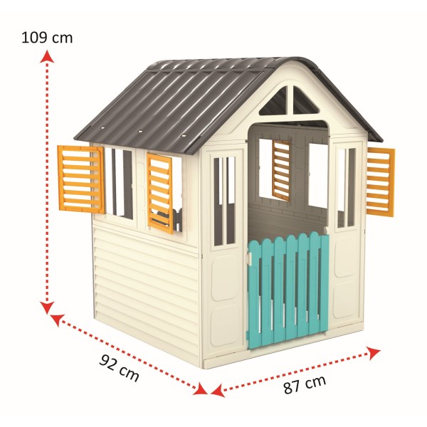 Casă de Joacă Pilsan din PVC, Interior și Exterior, Uși și Ferestre Mobile, Design Modular, 3 Ani+