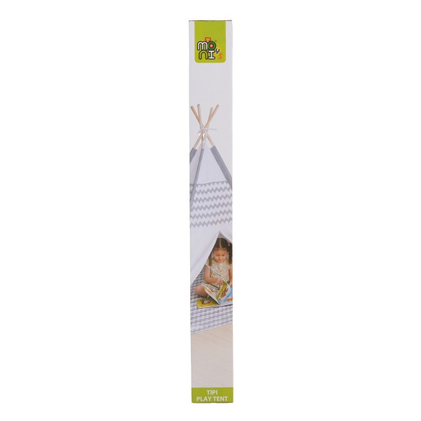 Cort de Joacă Tipi Moni Toys, Bare din Lemn, Fereastră Decorativă, Interior și Exterior, 120x120x150 cm, 3 Ani+