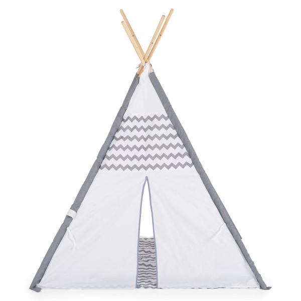 Cort de Joacă Tipi Moni Toys, Bare din Lemn, Fereastră Decorativă, Interior și Exterior, 120x120x150 cm, 3 Ani+