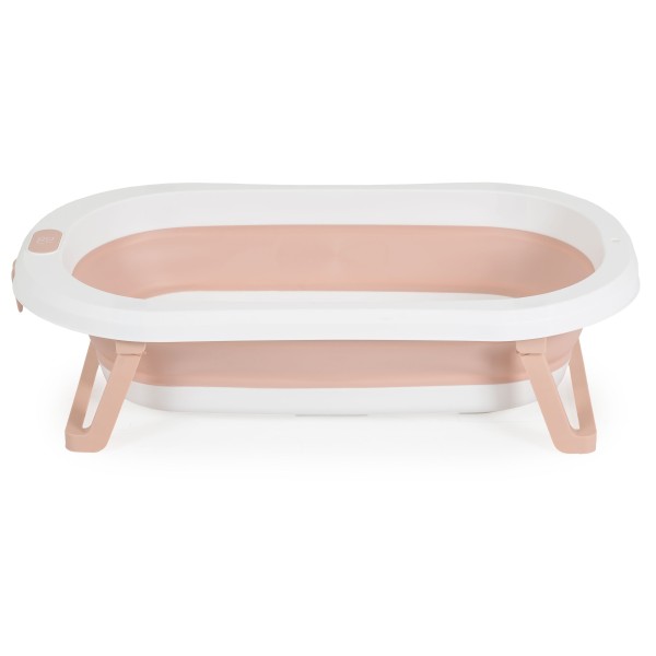 Cadita bebelusi pliabila Set baie 3 piese Moni Palma Pink, covoras si burete, 0 luni+, antiderapanta