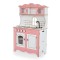 Bucătărie de Joacă din Lemn Moni Toys Rosey, Plită, Cuptor, Chiuvetă, Dulapuri cu Uși, Ustensile Incluse, 3 Ani+