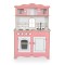 Bucătărie de Joacă din Lemn Moni Toys Rosey, Plită, Cuptor, Chiuvetă, Dulapuri cu Uși, Ustensile Incluse, 3 Ani+