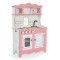 Bucătărie de Joacă din Lemn Moni Toys Rosey, Plită, Cuptor, Chiuvetă, Dulapuri cu Uși, Ustensile Incluse, 3 Ani+