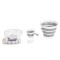 Set Cădiță Pliabilă Cangaroo Balena Grey, Termometru LED 3 Culori, Cadă + Găleată + Stropitoare + Covoraș, Antiderapant, 0 Luni+
