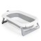 Set Cădiță Pliabilă Cangaroo Balena Grey, Termometru LED 3 Culori, Cadă + Găleată + Stropitoare + Covoraș, Antiderapant, 0 Luni+