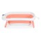 Set Cădiță Pliabilă Cangaroo Balena Pink, Termometru LED 3 Culori, Cadă + Găleată + Stropitoare + Covoraș, Antiderapant, 0 Luni+