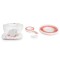 Set Cădiță Pliabilă Cangaroo Balena Pink, Termometru LED 3 Culori, Cadă + Găleată + Stropitoare + Covoraș, Antiderapant, 0 Luni+