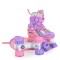 Patine Reglabile 2în1 Mărimea M (34-37)  Byox Double Flower, Mod Role + Mod Skate, Roți LED PU, Rulmenți ABEC-5, Frână