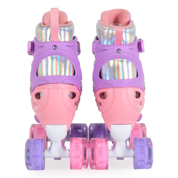Patine Reglabile 2în1 Mărimea M (34-37)  Byox Double Flower, Mod Role + Mod Skate, Roți LED PU, Rulmenți ABEC-5, Frână