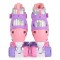 Patine Reglabile 2în1 Mărimea M (34-37)  Byox Double Flower, Mod Role + Mod Skate, Roți LED PU, Rulmenți ABEC-5, Frână