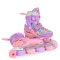 Patine Reglabile 2în1 Mărimea M (34-37)  Byox Double Flower, Mod Role + Mod Skate, Roți LED PU, Rulmenți ABEC-5, Frână