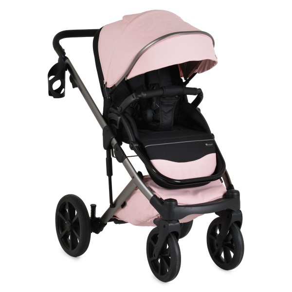 Cărucior 3în1 Cangaroo Eggo Limited Edition Pink, Piele Eco UV50+, Scaun Reversibil, Scaun Auto i-Size R129, Amortizor Lateral, 0-22 kg