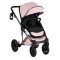 Cărucior 3în1 Cangaroo Eggo Limited Edition Pink, Piele Eco UV50+, Scaun Reversibil, Scaun Auto i-Size R129, Amortizor Lateral, 0-22 kg