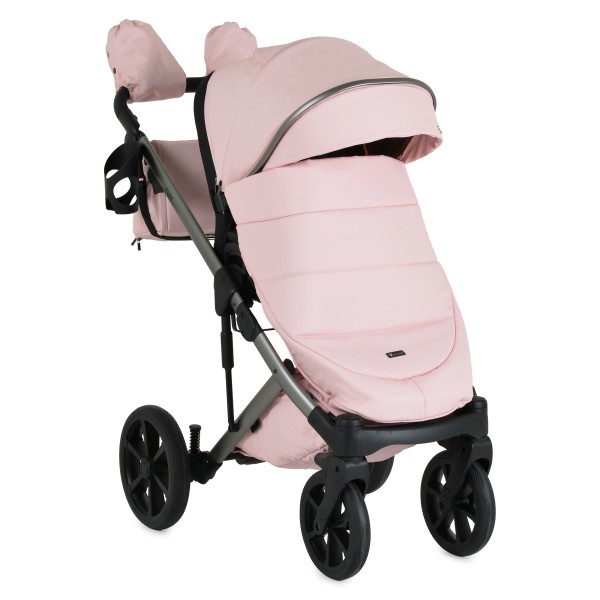 Cărucior 3în1 Cangaroo Eggo Limited Edition Pink, Piele Eco UV50+, Scaun Reversibil, Scaun Auto i-Size R129, Amortizor Lateral, 0-22 kg