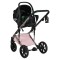 Cărucior 3în1 Cangaroo Eggo Limited Edition Pink, Piele Eco UV50+, Scaun Reversibil, Scaun Auto i-Size R129, Amortizor Lateral, 0-22 kg