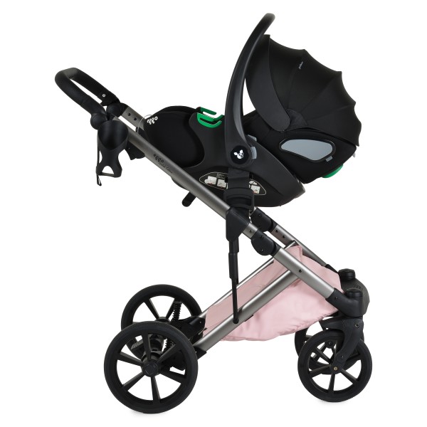 Cărucior 3în1 Cangaroo Eggo Limited Edition Pink, Piele Eco UV50+, Scaun Reversibil, Scaun Auto i-Size R129, Amortizor Lateral, 0-22 kg