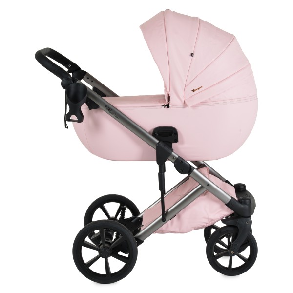 Cărucior 3în1 Cangaroo Eggo Limited Edition Pink, Piele Eco UV50+, Scaun Reversibil, Scaun Auto i-Size R129, Amortizor Lateral, 0-22 kg