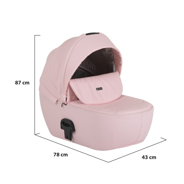 Cărucior 3în1 Cangaroo Eggo Limited Edition Pink, Piele Eco UV50+, Scaun Reversibil, Scaun Auto i-Size R129, Amortizor Lateral, 0-22 kg