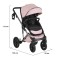 Cărucior 3în1 Cangaroo Eggo Limited Edition Pink, Piele Eco UV50+, Scaun Reversibil, Scaun Auto i-Size R129, Amortizor Lateral, 0-22 kg
