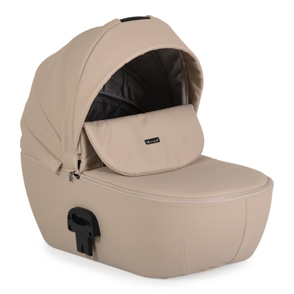 Cărucior 3în1 Cangaroo Eggo Limited Edition Vanilla Beige, Piele Eco UV50+, Scaun Reversibil, Scaun Auto i-Size R129, Amortizor Lateral, 0-22 kg