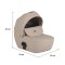 Cărucior 3în1 Cangaroo Eggo Limited Edition Vanilla Beige, Piele Eco UV50+, Scaun Reversibil, Scaun Auto i-Size R129, Amortizor Lateral, 0-22 kg