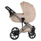 Cărucior 3în1 Cangaroo Eggo Limited Edition Vanilla Beige, Piele Eco UV50+, Scaun Reversibil, Scaun Auto i-Size R129, Amortizor Lateral, 0-22 kg