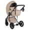 Cărucior 3în1 Cangaroo Eggo Limited Edition Vanilla Beige, Piele Eco UV50+, Scaun Reversibil, Scaun Auto i-Size R129, Amortizor Lateral, 0-22 kg