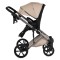 Cărucior 3în1 Cangaroo Eggo Limited Edition Vanilla Beige, Piele Eco UV50+, Scaun Reversibil, Scaun Auto i-Size R129, Amortizor Lateral, 0-22 kg
