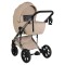 Cărucior 3în1 Cangaroo Eggo Limited Edition Vanilla Beige, Piele Eco UV50+, Scaun Reversibil, Scaun Auto i-Size R129, Amortizor Lateral, 0-22 kg