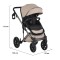 Cărucior 3în1 Cangaroo Eggo Limited Edition Vanilla Beige, Piele Eco UV50+, Scaun Reversibil, Scaun Auto i-Size R129, Amortizor Lateral, 0-22 kg