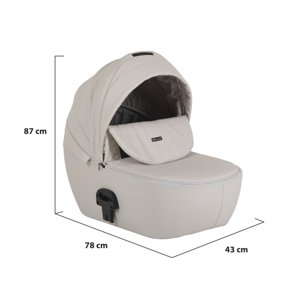 Cărucior 3în1 Cangaroo Eggo Limited Edition Porcelane Shine, Piele Eco UV50+, Scaun Reversibil, Scaun Auto i-Size R129, Amortizor Lateral, 0-22 kg