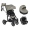 Cărucior 3în1 Cangaroo Eggo Pigeon Grey, Piele Eco UV50+, Scaun Reversibil, Scaun Auto i-Size R129, Amortizor Lateral, 0-22 kg