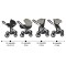Cărucior 3în1 Cangaroo Eggo Pigeon Grey, Piele Eco UV50+, Scaun Reversibil, Scaun Auto i-Size R129, Amortizor Lateral, 0-22 kg