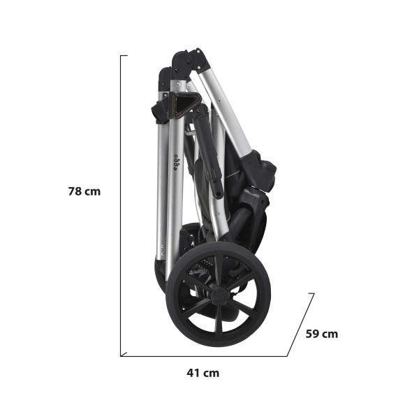 Cărucior 3în1 Cangaroo Eggo Pigeon Grey, Piele Eco UV50+, Scaun Reversibil, Scaun Auto i-Size R129, Amortizor Lateral, 0-22 kg