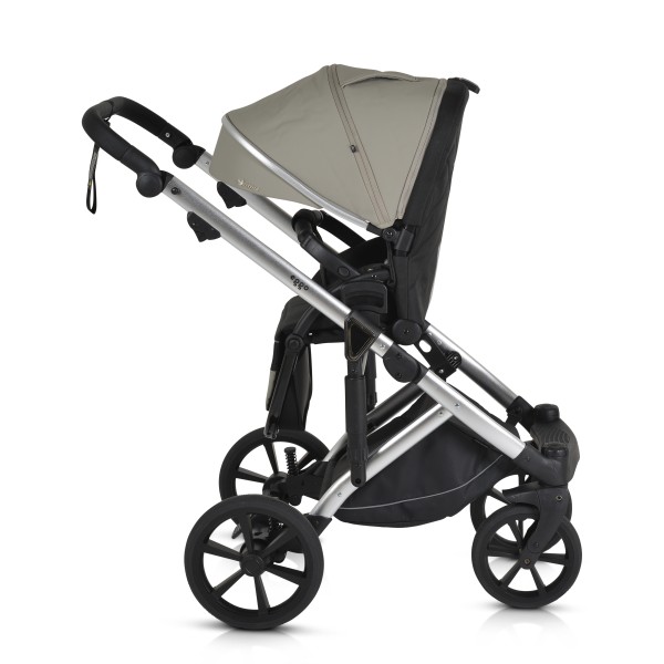 Cărucior 3în1 Cangaroo Eggo Pigeon Grey, Piele Eco UV50+, Scaun Reversibil, Scaun Auto i-Size R129, Amortizor Lateral, 0-22 kg