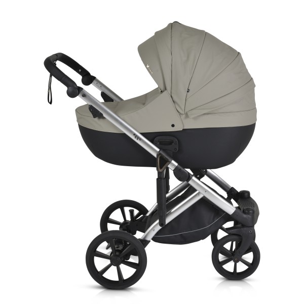 Cărucior 3în1 Cangaroo Eggo Pigeon Grey, Piele Eco UV50+, Scaun Reversibil, Scaun Auto i-Size R129, Amortizor Lateral, 0-22 kg