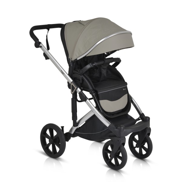 Cărucior 3în1 Cangaroo Eggo Pigeon Grey, Piele Eco UV50+, Scaun Reversibil, Scaun Auto i-Size R129, Amortizor Lateral, 0-22 kg
