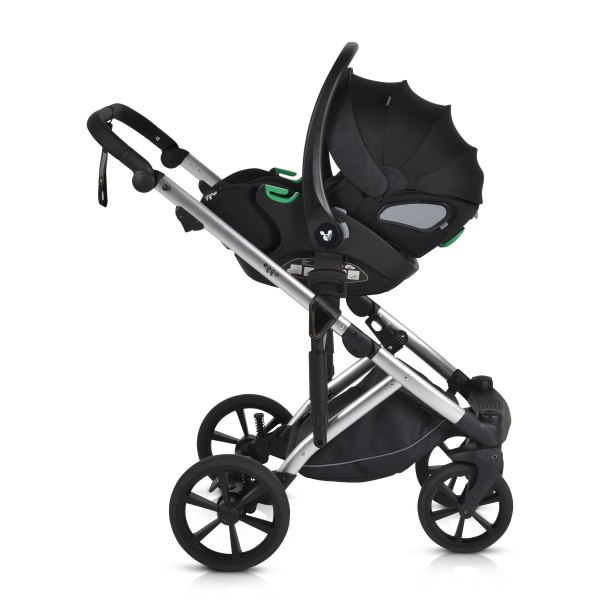 Cărucior 3în1 Cangaroo Eggo Pigeon Grey, Piele Eco UV50+, Scaun Reversibil, Scaun Auto i-Size R129, Amortizor Lateral, 0-22 kg
