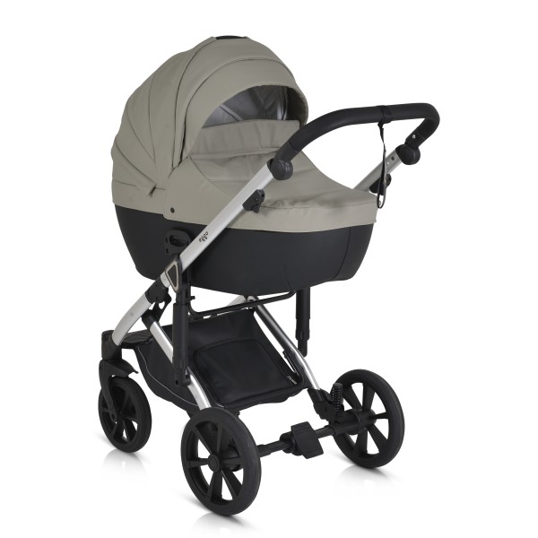 Cărucior 3în1 Cangaroo Eggo Pigeon Grey, Piele Eco UV50+, Scaun Reversibil, Scaun Auto i-Size R129, Amortizor Lateral, 0-22 kg