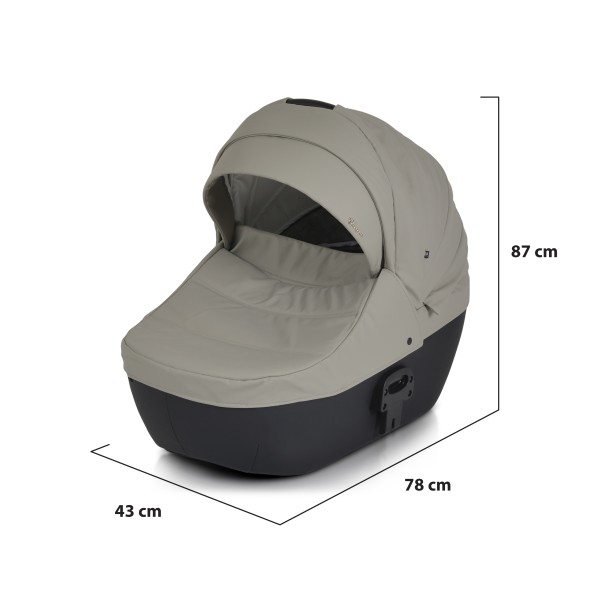 Cărucior 3în1 Cangaroo Eggo Pigeon Grey, Piele Eco UV50+, Scaun Reversibil, Scaun Auto i-Size R129, Amortizor Lateral, 0-22 kg